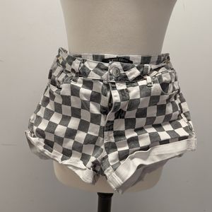Black and White Checkerboard Shorts
